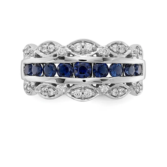 Goldia Rings Solid 14k White Gold Simulated CZ Initial K Ring