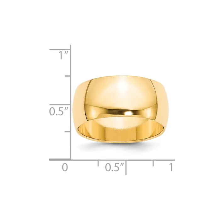 Goldia Rings Solid 14K Yellow Gold 10mm Half Round MensWomens Wedding Band Ring Size 7 Goldia Rings Solid 14K Yellow Gold 10mm Half Round MensWomens Wedding Band Ring Size 7