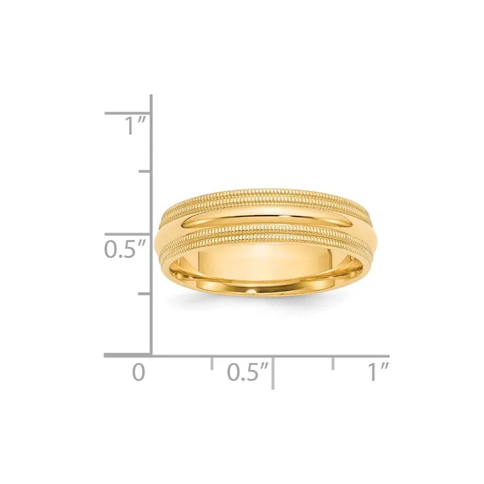 Goldia Rings Solid 14K Yellow Gold 6mm Double Milgrain Comfort Fit MensWomens Wedding Band Ring Size 45 Goldia Rings Solid 14K Yellow Gold 6mm Double Milgrain Comfort Fit MensWomens Wedding Band Ring Size 45