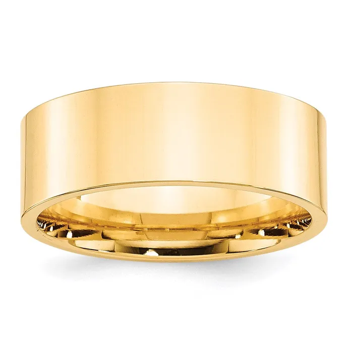Goldia Rings Solid 14K Yellow Gold 8mm Standard Flat Comfort Fit MensWomens Wedding Band Ring Size 45 Goldia Rings Solid 14K Yellow Gold 8mm Standard Flat Comfort Fit MensWomens Wedding Band Ring Size 45