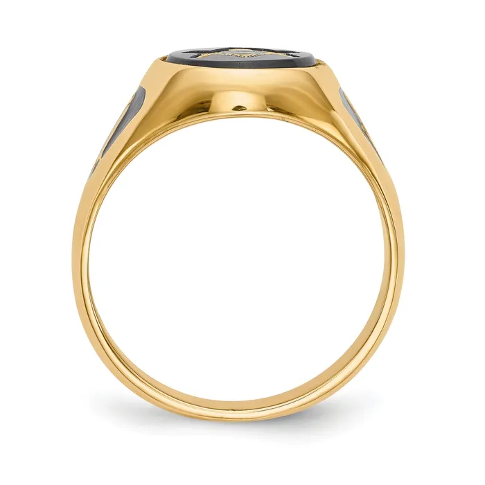 Goldia Rings Solid 14k Yellow Gold Mens Masonic Ring
