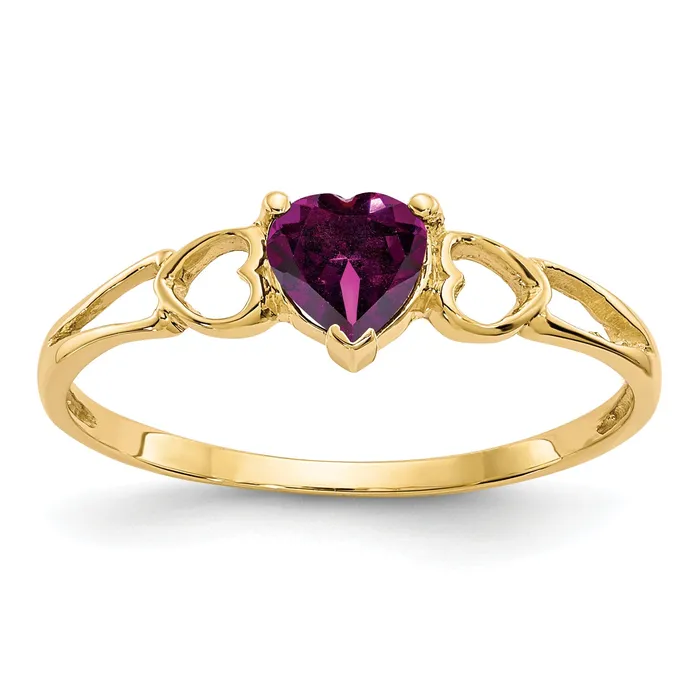 Goldia Rings Solid 14k Yellow Gold Rhodolite Simulated Garnet Birthstone Ring