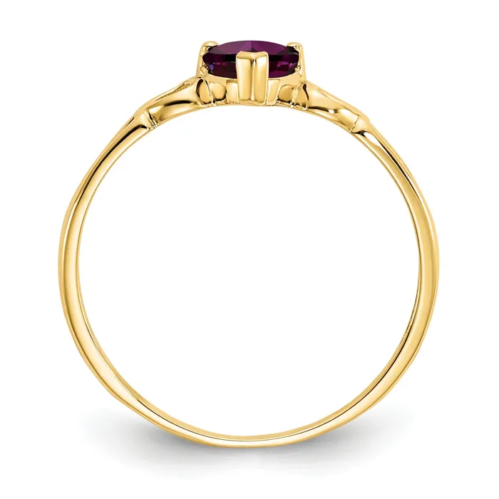 Goldia Rings Solid 14k Yellow Gold Rhodolite Simulated Garnet Birthstone Ring