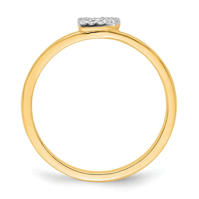 Goldia Rings Solid 14k Yellow Gold Simulated CZ Initial D Ring
