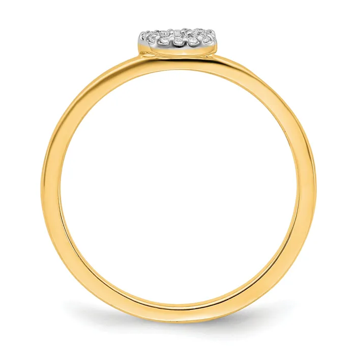Goldia Rings Solid 14k Yellow Gold Simulated CZ Initial G Ring