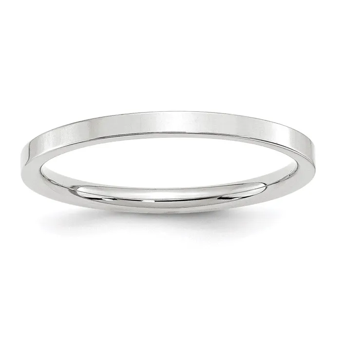 Goldia Rings Solid 18K White Gold 2mm Standard Flat Comfort Fit MensWomens Wedding Band Ring Size 75 Goldia Rings Solid 18K White Gold 2mm Standard Flat Comfort Fit MensWomens Wedding Band Ring Size 75