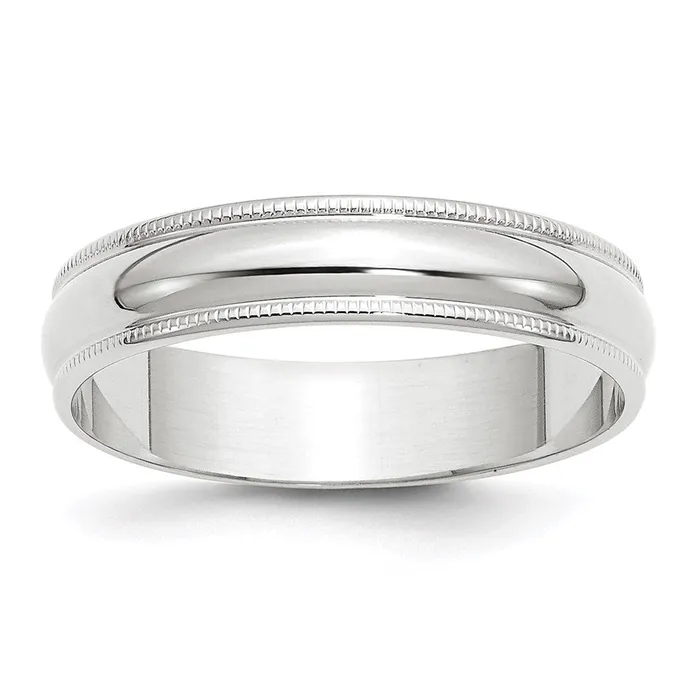 Goldia Rings Solid 18K White Gold 5mm Light Weight Milgrain Half Round MensWomens Wedding Band Ring Size 115 Goldia Rings Solid 18K White Gold 5mm Light Weight Milgrain Half Round MensWomens Wedding Band Ring Size 115