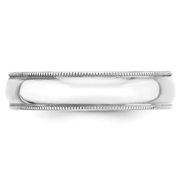 Goldia Rings Solid 18K White Gold 5mm Light Weight Milgrain Half Round MensWomens Wedding Band Ring Size 115 Goldia Rings Solid 18K White Gold 5mm Light Weight Milgrain Half Round MensWomens Wedding Band Ring Size 115