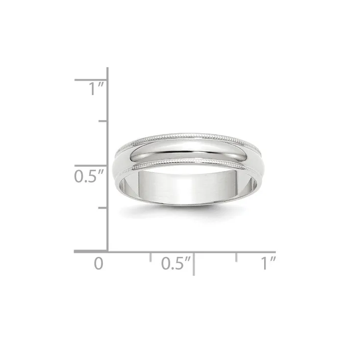 Goldia Rings Solid 18K White Gold 5mm Light Weight Milgrain Half Round MensWomens Wedding Band Ring Size 115 Goldia Rings Solid 18K White Gold 5mm Light Weight Milgrain Half Round MensWomens Wedding Band Ring Size 115