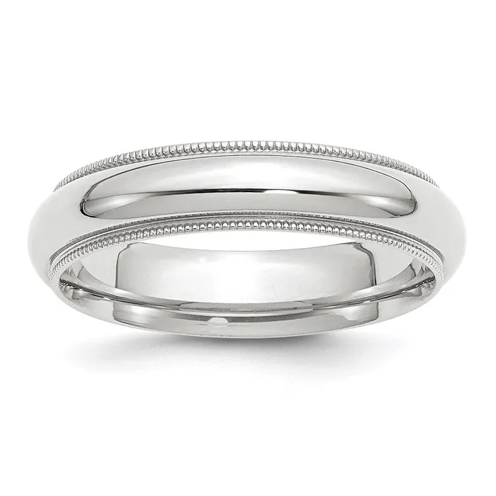 Goldia Rings Solid 18K White Gold 5mm Milgrain Comfort Fit MensWomens Wedding Band Ring Size 105 Goldia Rings Solid 18K White Gold 5mm Milgrain Comfort Fit MensWomens Wedding Band Ring Size 105