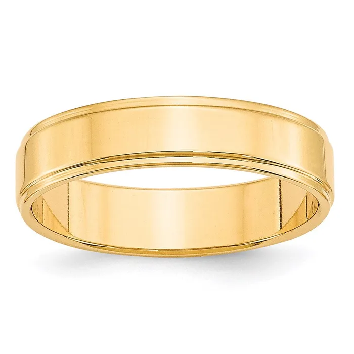 Goldia Rings Solid 18K Yellow Gold 5mm Flat with Step Edge MensWomens Wedding Band Ring Size 10 Goldia Rings Solid 18K Yellow Gold 5mm Flat with Step Edge MensWomens Wedding Band Ring Size 10
