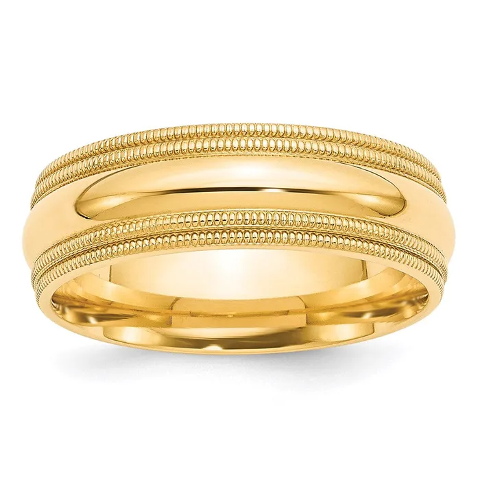 Goldia Rings Solid 18K Yellow Gold 7mm Double Milgrain Comfort Fit MensWomens Wedding Band Ring Size 75 Goldia Rings Solid 18K Yellow Gold 7mm Double Milgrain Comfort Fit MensWomens Wedding Band Ring Size 75