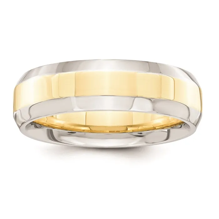 Goldia Rings Solid 18K Yellow Gold TwoTone 6mm Domed Size 8 Wedding MensWomens Wedding Band Ring Goldia Rings Solid 18K Yellow Gold TwoTone 6mm Domed Size 8 Wedding MensWomens Wedding Band Ring