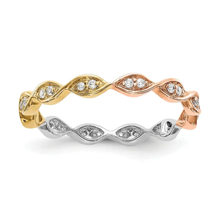 Goldia Rings Solid Real 14k White Polished Round 2CT Double Row CZ Eternity Wedding Band Ring Goldia Rings Solid Real 14k White Polished Round 2CT Double Row CZ Eternity Wedding Band Ring