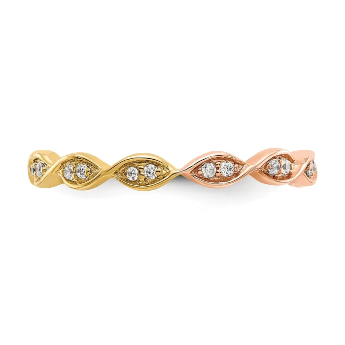 Goldia Rings Solid Real 14k White Polished Round 2CT Double Row CZ Eternity Wedding Band Ring