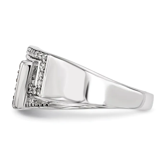 Goldia Rings Sterling Silver Black u0026 White Diamond Ring