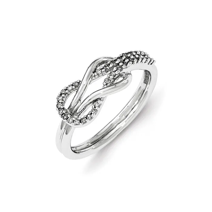 Goldia Rings Sterling Silver Diamond Infinity Symbol Ring