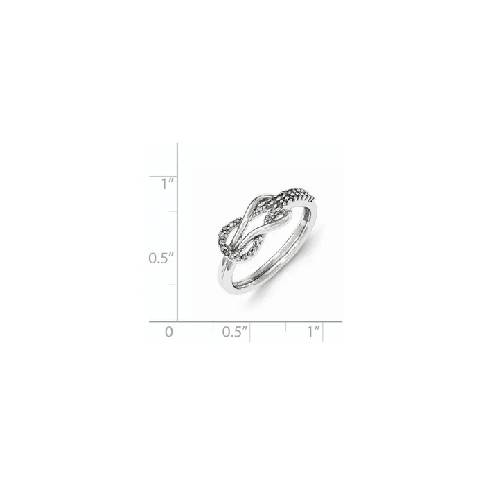 Goldia Rings Sterling Silver Diamond Infinity Symbol Ring