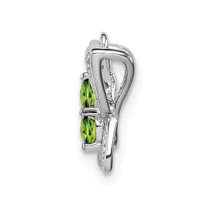Goldia Rings Sterling Silver Rhodiumplated Peridot u0026 Diamond Chain Slide