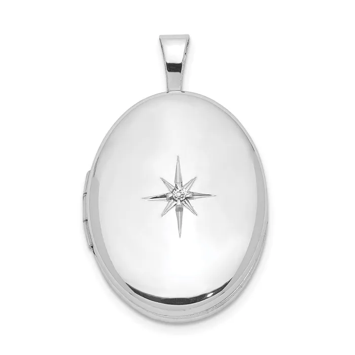 Goldia Rings Sterling Silver Rhodiumplated u0026 Diamond Polished 19mm Oval Locket Goldia Rings Sterling Silver Rhodiumplated u0026 Diamond Polished 19mm Oval Locket
