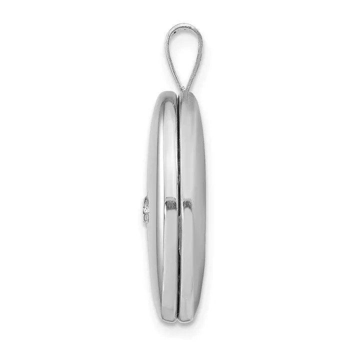Goldia Rings Sterling Silver Rhodiumplated u0026 Diamond Polished 19mm Oval Locket