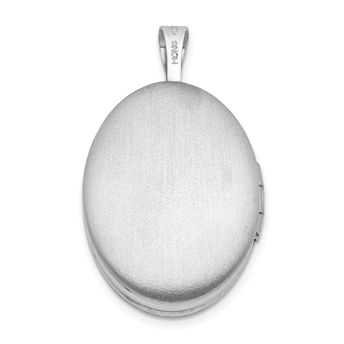 Goldia Rings Sterling Silver Rhodiumplated u0026 Diamond Polished 19mm Oval Locket