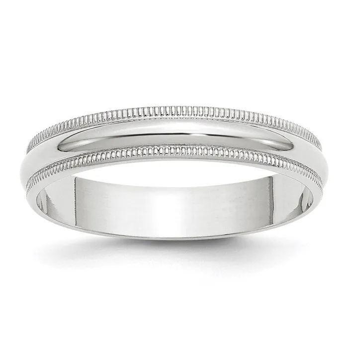 Goldia Solid 10K White Gold 4mm Light Weight Milgrain Half Round MensWomens Wedding Band Ring Size 13 Rings Goldia Solid 10K White Gold 4mm Light Weight Milgrain Half Round MensWomens Wedding Band Ring Size 13 Rings