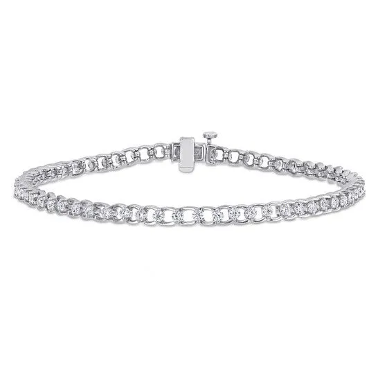 JMS always Bracelets Original AMOUR 1 78 CT TGW Created Moissanite Tennis Bracelet In Sterling Silver JMS always Bracelets Original AMOUR 1 78 CT TGW Created Moissanite Tennis Bracelet In Sterling Silver