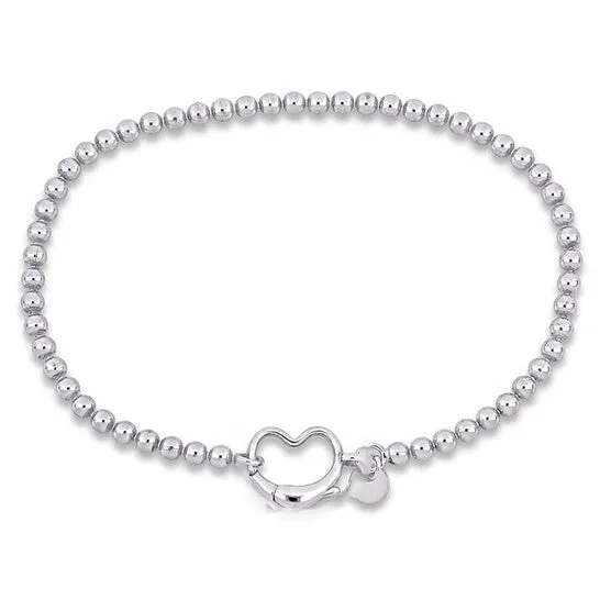 JMS always Bracelets Original Amour Bead Link Bracelet in Sterling Silver with Heart Clasp JMS always Bracelets Original Amour Bead Link Bracelet in Sterling Silver with Heart Clasp
