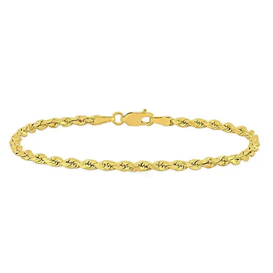 JMS always Bracelets Original AMOUR Rope Chain Bracelet In 10K Yellow Gold 3 Mm75 Inch JMS always Bracelets Original AMOUR Rope Chain Bracelet In 10K Yellow Gold 3 Mm75 Inch
