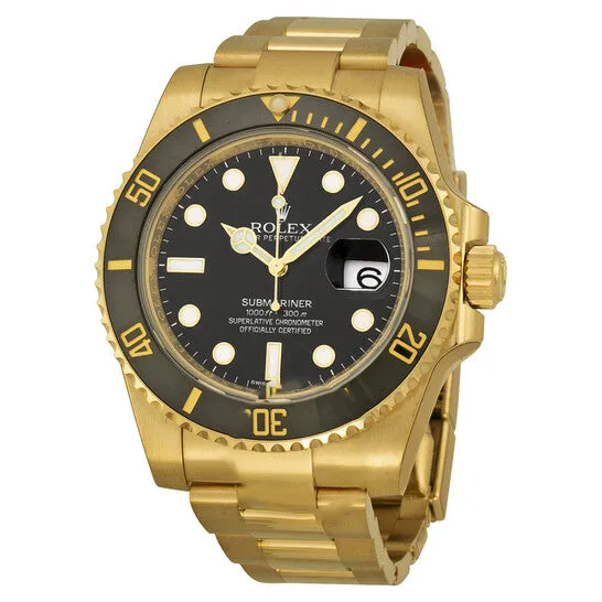JMS always Bracelets Original Rolex Submariner Black Dial 18K Yellow Gold Oyster Bracelet Automatic Mens Watch 116618BKSO JMS always Bracelets Original Rolex Submariner Black Dial 18K Yellow Gold Oyster Bracelet Automatic Mens Watch 116618BKSO