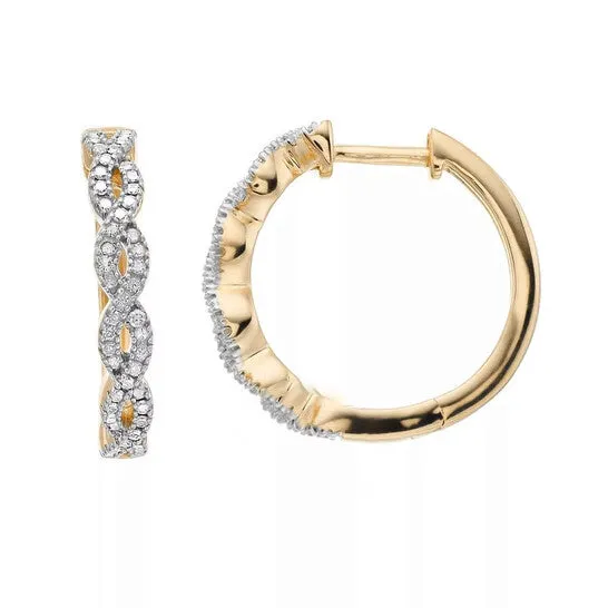 JMS always Earrings Original Diamond Muse 010 cttw Yellow Gold Over Sterling Silver Diamond Infinity Hoop Earrings JMS always Earrings Original Diamond Muse 010 cttw Yellow Gold Over Sterling Silver Diamond Infinity Hoop Earrings