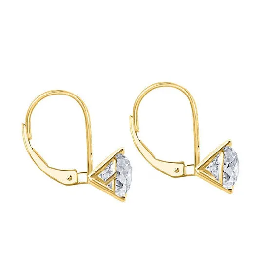 JMS always Earrings Original Maulijewels 150 Carat Natural White Diamond HI I1I2 Martini Leverback Earrings For Women In 14K Solid Yellow Gold JMS always Earrings Original Maulijewels 150 Carat Natural White Diamond HI I1I2 Martini Leverback Earrings For Women In 14K Solid Yellow Gold