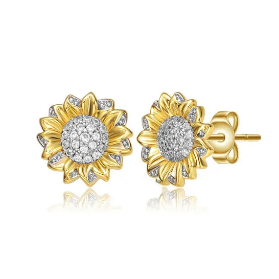 JMS always Earrings Original Rachel Glauber Rhodium And 14k Gold Plated Cubic Zirconia Stud Earrings JMS always Earrings Original Rachel Glauber Rhodium And 14k Gold Plated Cubic Zirconia Stud Earrings