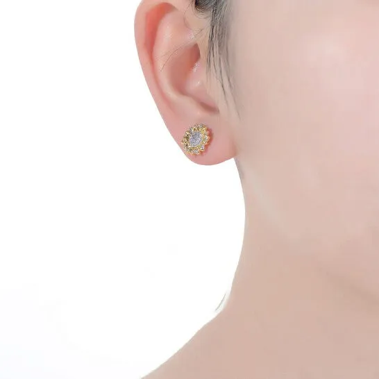 JMS always Earrings Original Rachel Glauber Rhodium And 14k Gold Plated Cubic Zirconia Stud Earrings JMS always Earrings Original Rachel Glauber Rhodium And 14k Gold Plated Cubic Zirconia Stud Earrings