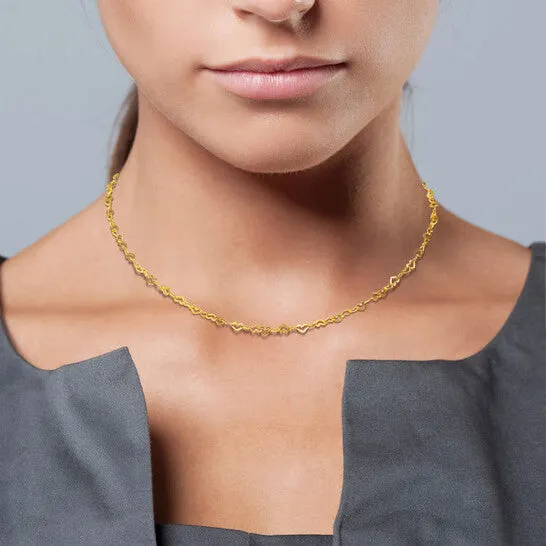 JMS always Necklaces Original Amour 3mm Heart Link Necklace in 14k Yellow Gold 16 in JMS always Necklaces Original Amour 3mm Heart Link Necklace in 14k Yellow Gold 16 in