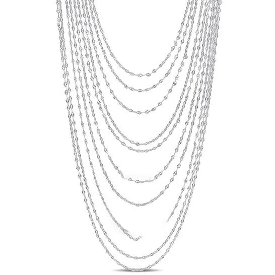 JMS always Necklaces Original AMOUR MultiStrand Chain Necklace In Sterling Silver 18 In JMS always Necklaces Original AMOUR MultiStrand Chain Necklace In Sterling Silver 18 In