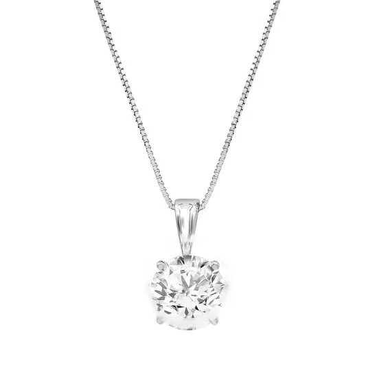 JMS always Necklaces Original Brilliant Diamond 100 Carat 14K White Gold 4 Prong Set Roundcut Lab Grown Diamond Solitaire Stud Pendant Necklace J VSSI JMS always Necklaces Original Brilliant Diamond 100 Carat 14K White Gold 4 Prong Set Roundcut Lab Grown Diamond Solitaire Stud Pendant Necklace J VSSI