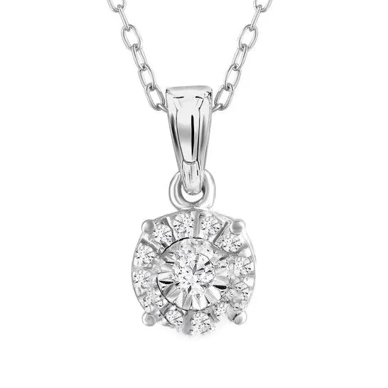 JMS always Necklaces Original Diamond Muse 010 cttw White Gold Over Sterling Silver Round Diamond Stud Necklace for Women JMS always Necklaces Original Diamond Muse 010 cttw White Gold Over Sterling Silver Round Diamond Stud Necklace for Women