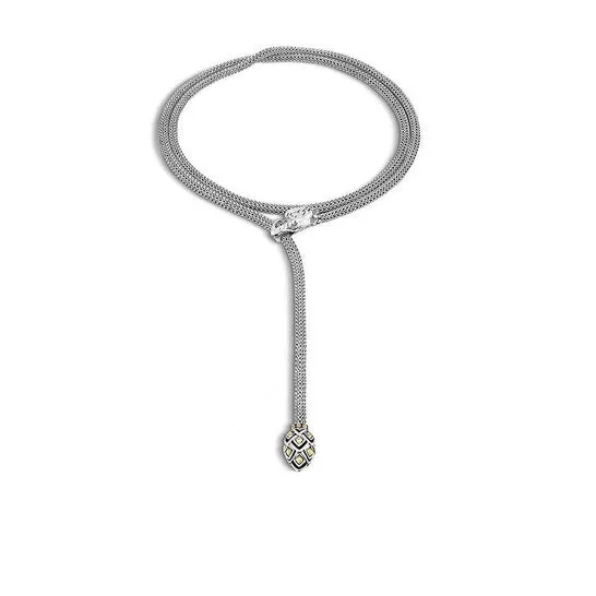 JMS always Necklaces Original JOHN HARDY Naga Silver Gold Dragon Lariat Necklace 20 NZ65471X20
