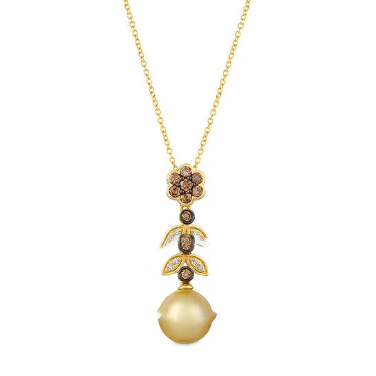 JMS always Necklaces Original Le Vian Chocolatier Pendant Golden South Sea Pearl Chocolate Diamonds Vanilla Diamonds set in 14K Honey Gold YRDX 69 JMS always Necklaces Original Le Vian Chocolatier Pendant Golden South Sea Pearl Chocolate Diamonds Vanilla Diamonds set in 14K Honey Gold YRDX 69