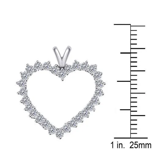 JMS always Necklaces Original Maulijewels 200 Carat Diamond Heart Shape Pendant In 10K White Gold With 18 10k White Gold Plated Sterling Silver Box Chain