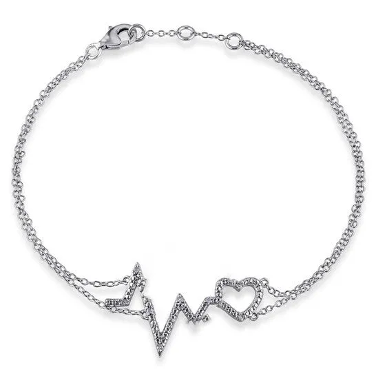 JMS always Original AMOUR Diamond Heartbeat Bracelet In Sterling Silver Bracelets JMS always Original AMOUR Diamond Heartbeat Bracelet In Sterling Silver Bracelets