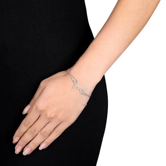 JMS always Original AMOUR Diamond Heartbeat Bracelet In Sterling Silver Bracelets JMS always Original AMOUR Diamond Heartbeat Bracelet In Sterling Silver Bracelets