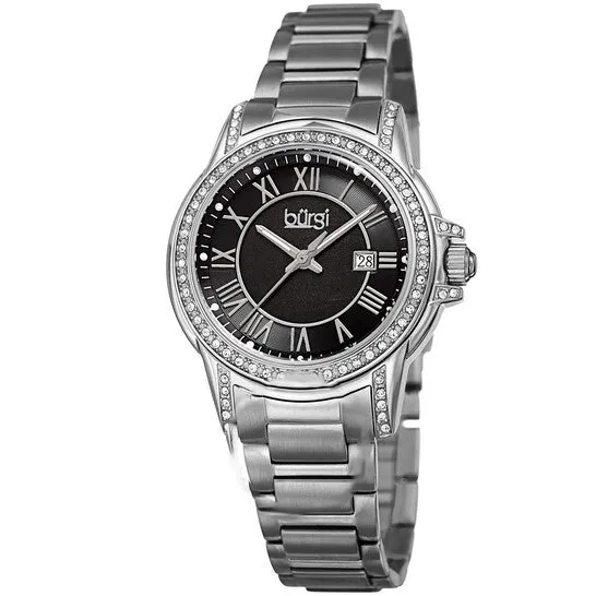 JMS always Original Burgi Black Dial Ladies Quartz Watch BUR168SSB Watches JMS always Original Burgi Black Dial Ladies Quartz Watch BUR168SSB Watches