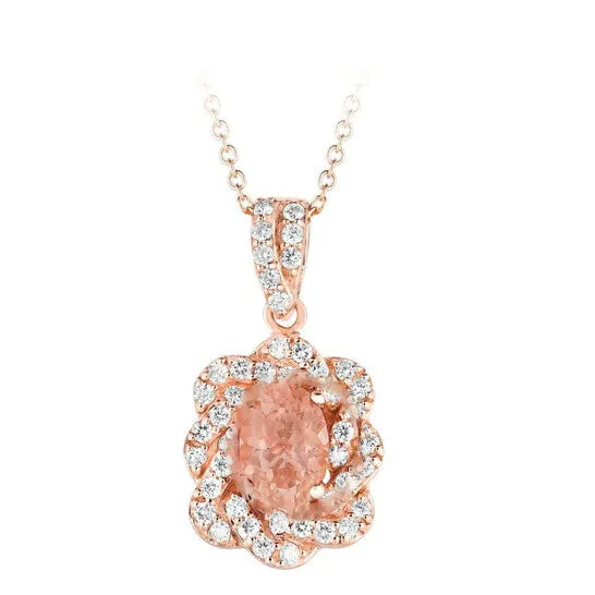 JMS always Original Le Vian Ladies Peach Morganite Pendant in 14K Strawberry Gold Necklaces JMS always Original Le Vian Ladies Peach Morganite Pendant in 14K Strawberry Gold Necklaces