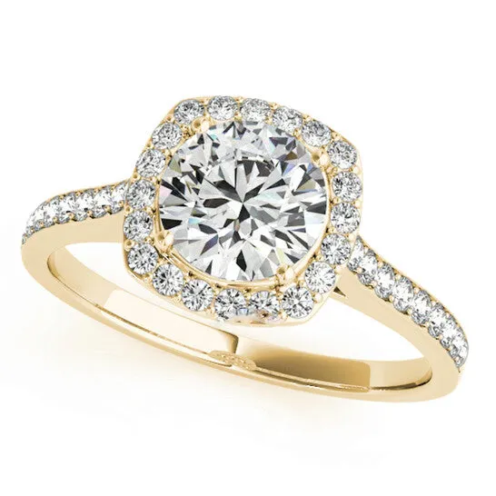 JMS always Original Maulijewels 050 Carat Halo Diamond Engagement Ring 14k Yellow Gold Rings JMS always Original Maulijewels 050 Carat Halo Diamond Engagement Ring 14k Yellow Gold Rings