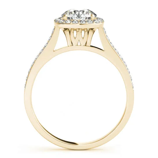 JMS always Original Maulijewels 050 Carat Halo Diamond Engagement Ring 14k Yellow Gold Rings JMS always Original Maulijewels 050 Carat Halo Diamond Engagement Ring 14k Yellow Gold Rings