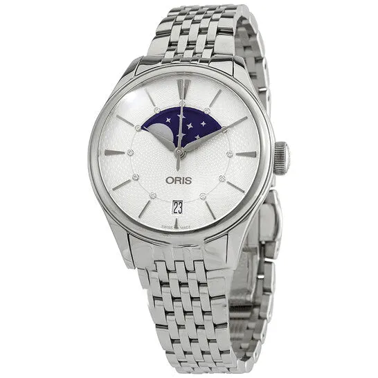JMS always Original Oris Artelier Grande Lune Silver Diamond Dial Ladies Watch 01 763 7723 405107 8 18 79 Watches JMS always Original Oris Artelier Grande Lune Silver Diamond Dial Ladies Watch 01 763 7723 405107 8 18 79 Watches