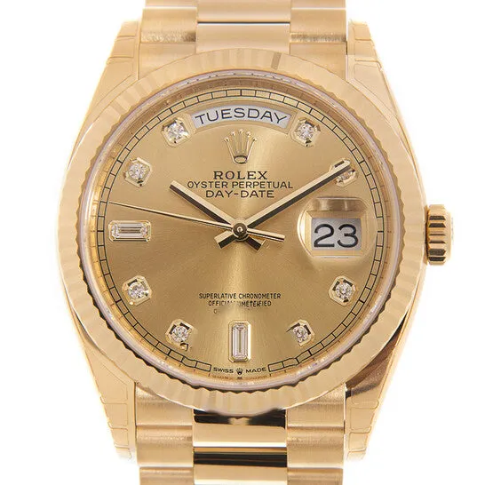 JMS always Original Rolex DayDate 36 Champagne Diamond Dial 18kt Yellow Gold President Watch 128238CDP Watches JMS always Original Rolex DayDate 36 Champagne Diamond Dial 18kt Yellow Gold President Watch 128238CDP Watches